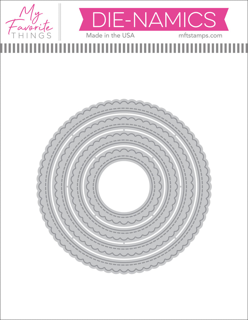 Stitched Circle Scallop Edge Frames Die-namics