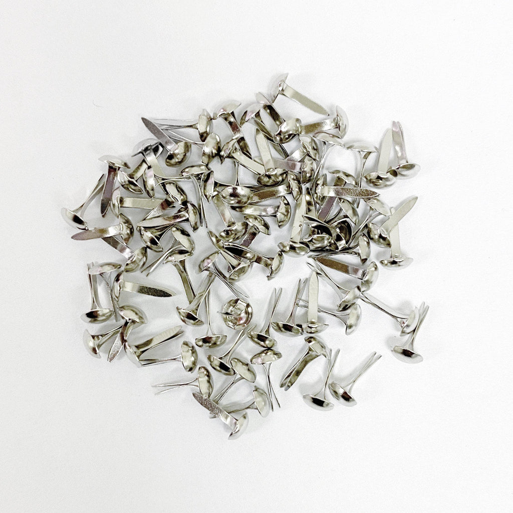 Mini Brads 10Mm Metal Round Head Fasteners Bags Two Foot Nails Shoes  Blister Nails Apparel Accessories Pastel 300 Pcs Silver Brads